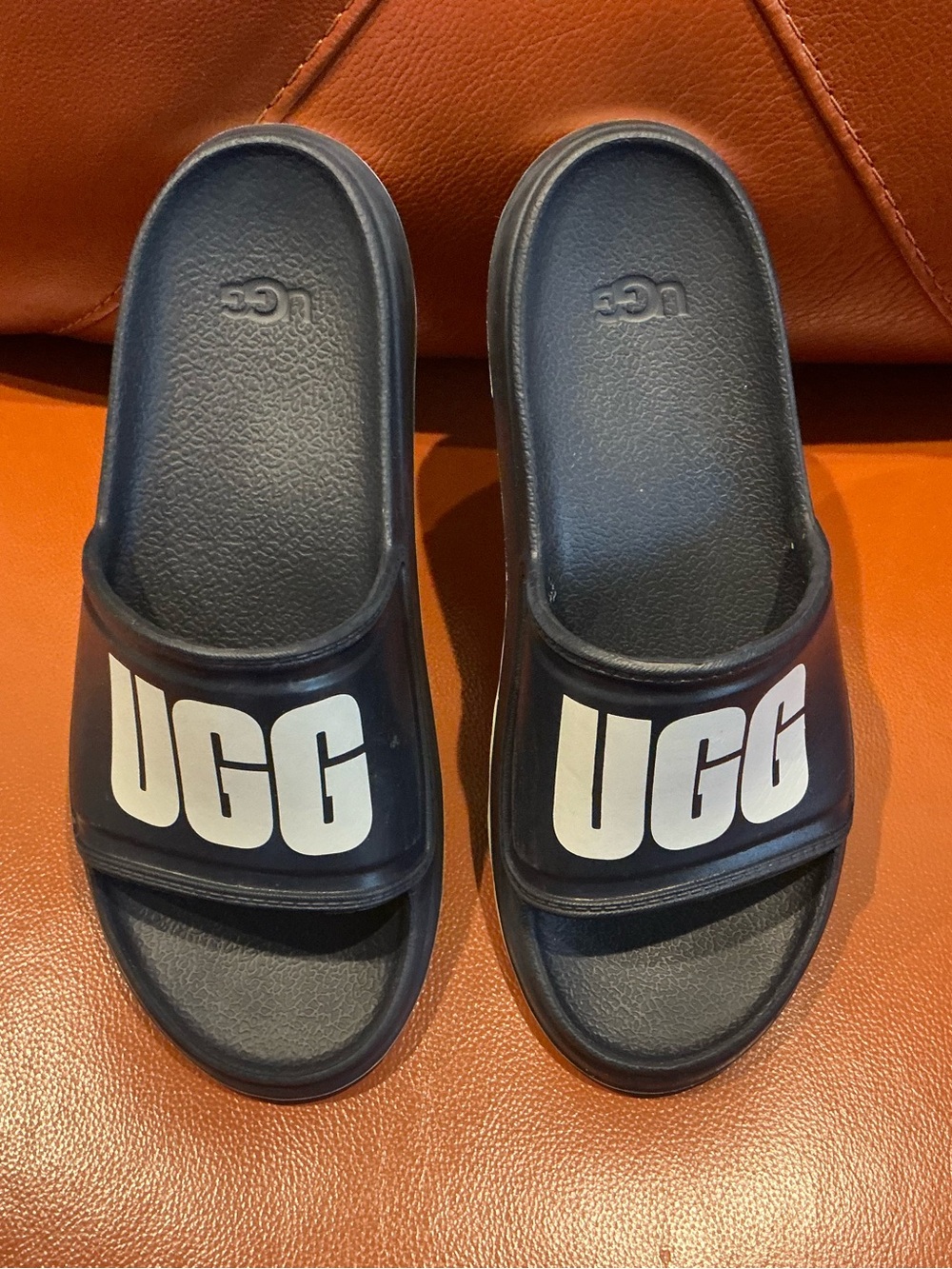 Men,s UGG Dark Sapphire Slide Sandals w/ White UGG Logo